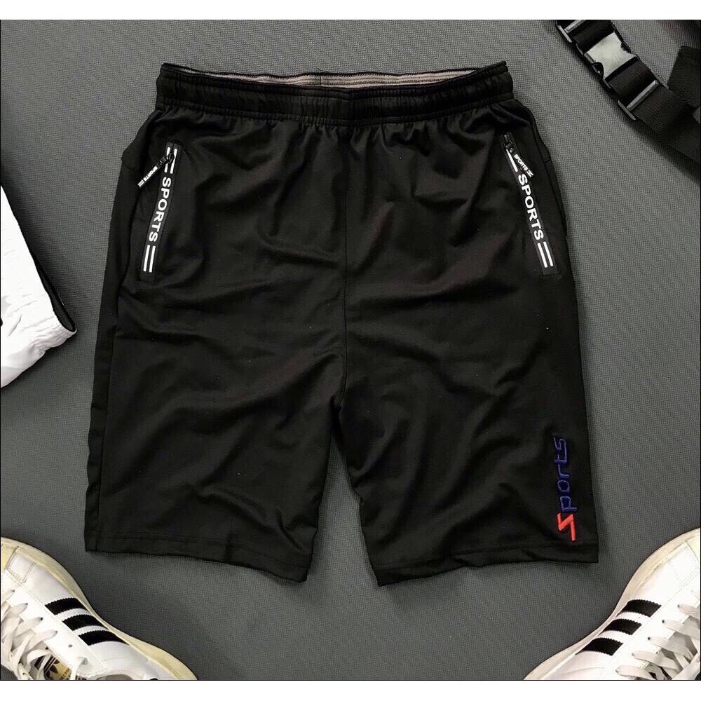 Quần short thun lạnh nam cao cấp phối dây kéo chuẩn 2021 | BigBuy360 - bigbuy360.vn