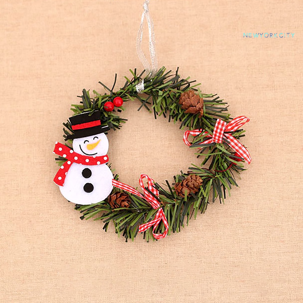 Vòng Hoa Nhân Tạo Bằng PVC Kèm Dây Treo Trang Trí Giáng Sinh