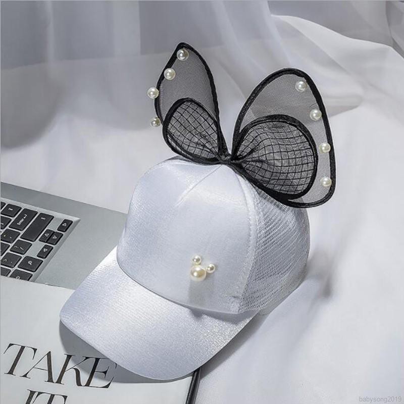 Mũ bóng chày thiết kế hình tai dễ thương thời trang cho bé gái
