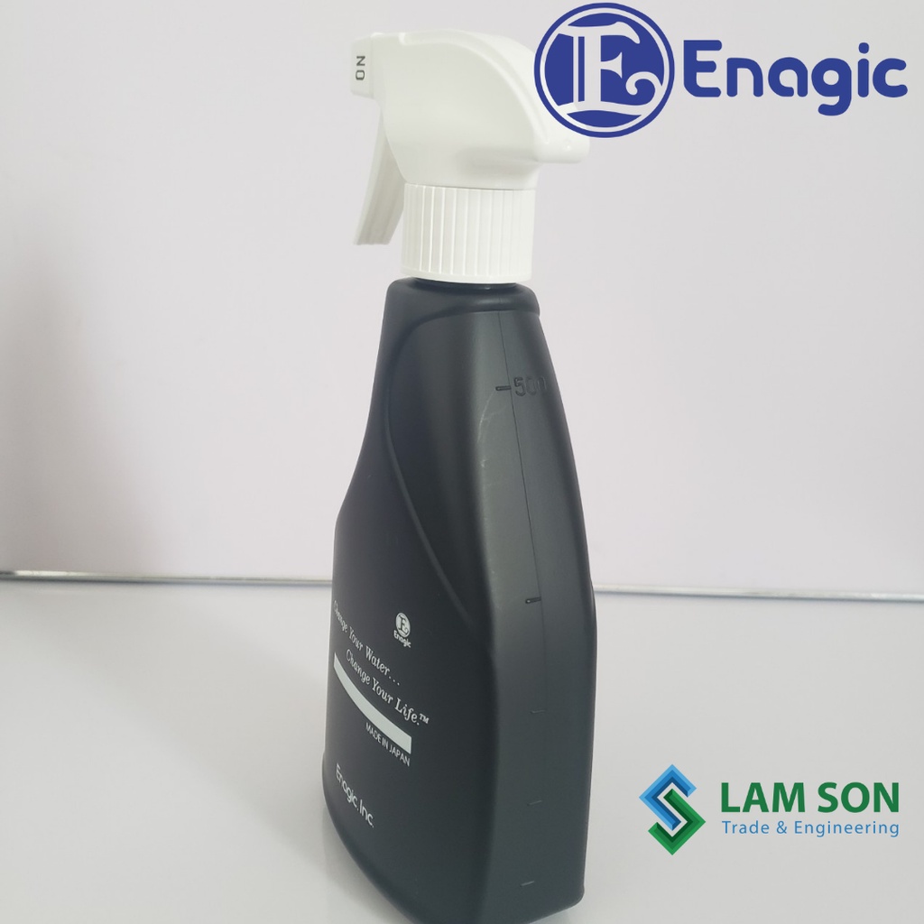 Chai xịt sát khuẩn 500ml màu đen dùng đựng nước Kangen Leveluk sát khuẩn pH 2.5. Chính hãng Enagic