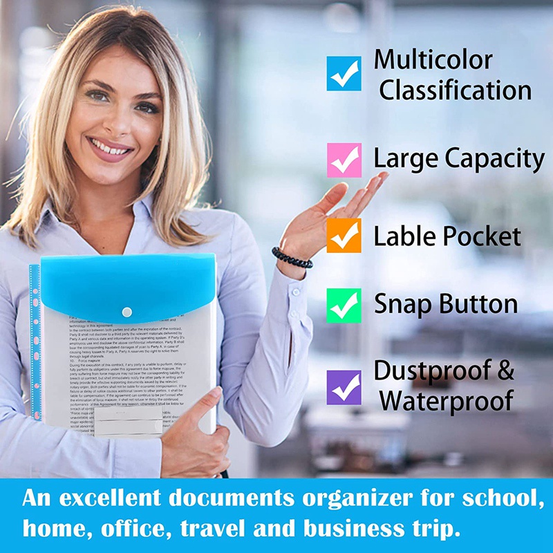 Bộ 12 Túi Nhựa Đựng Tài Liệu Khổ A4-11 Lỗ