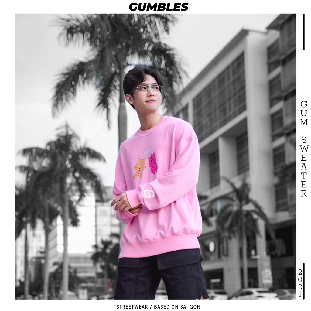Áo Sweater form rộng CANDY hồng - Gumbles Official