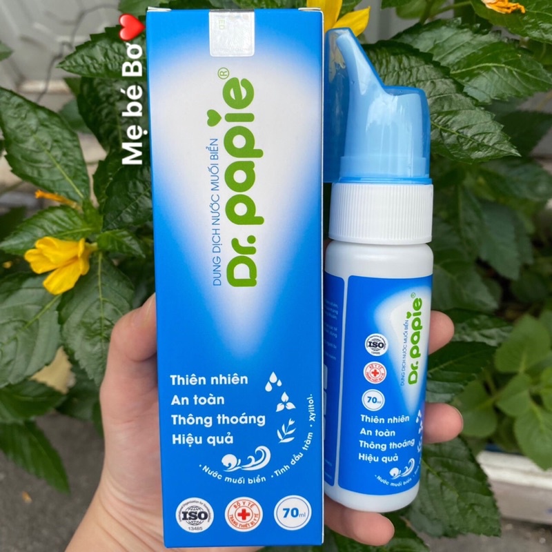 Xịt mũi muối biển Dr Papie cho bé từ 3tháng và người lớn