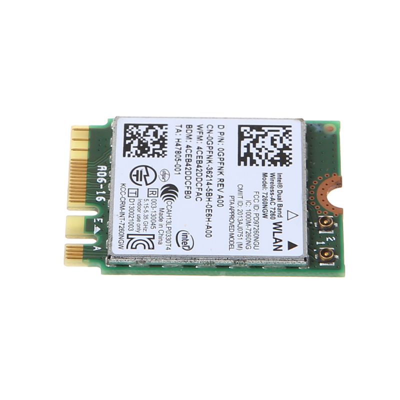 Thẻ WiFi Băng Tần Kép Không Dây NGFF-AC Chuyên Dụng Cho DELL 7260NGW for M 2
