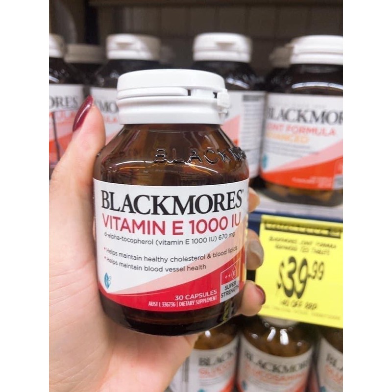 Vitamin E Blackmores 1000iu- Blackmores Natural Vitamin E 1000IU 30 viên - Úc