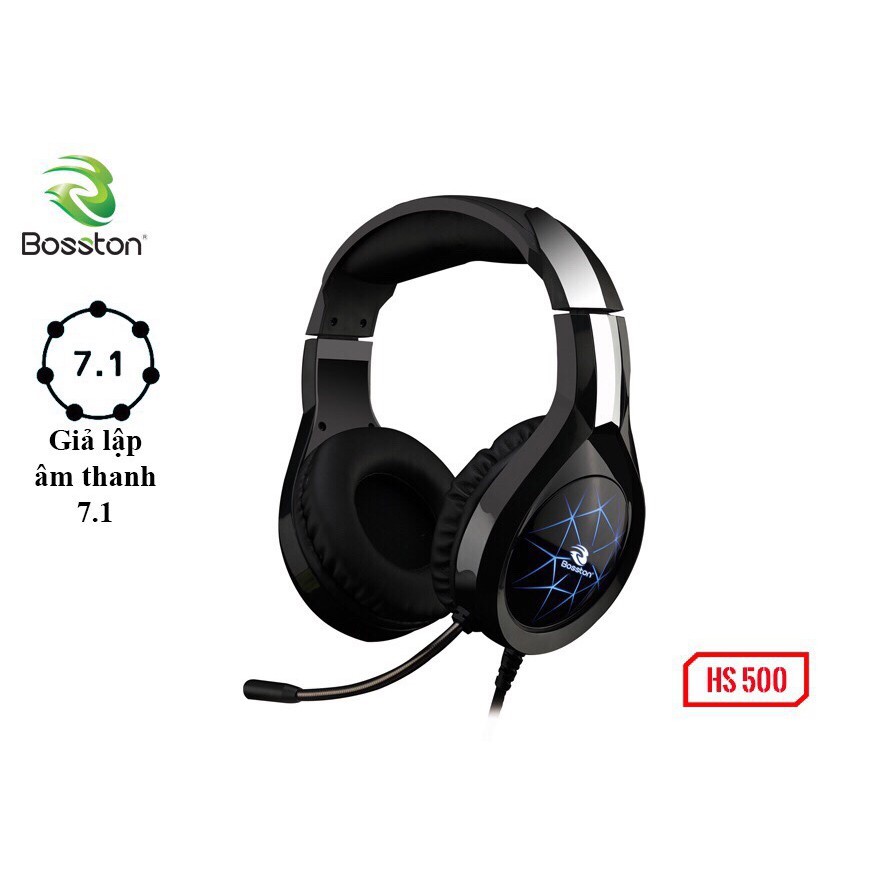 [BẢO HÀNH 12 THÁNG ] Tai nghe BOSSTON HS-500 7.1 LED  Gaming có gọng tai chắc chắn có khả năng kéo dài theo nấc