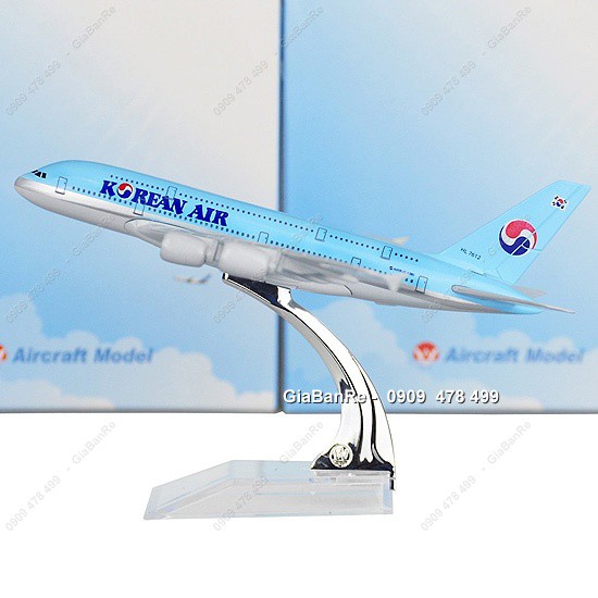 Mô Hình Kim Loại Máy Bay Korean Air Hàn Quốc- Dài 16cm Đế Mica - 8954.2