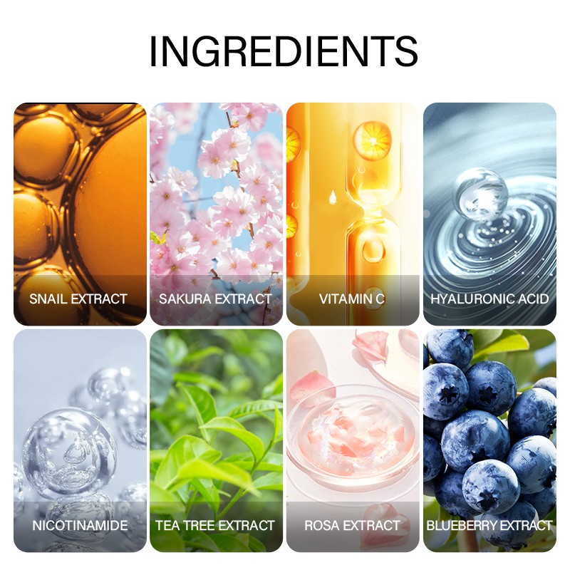 [Hàng mới về] Serum Laikou Chứa Hyaluronic Acid / Vitamin C / Tinh Chất Vàng 24k / Ốc Sên / Trà Xanh Giúp Làm Trắng Da