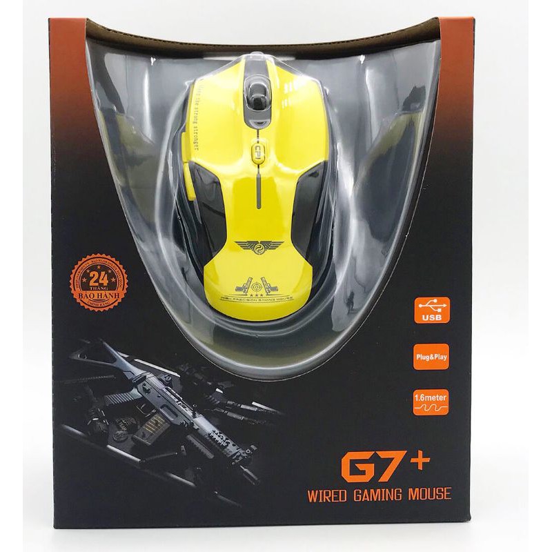 Chuột Gaming Newmen G7+ (mẫu mới 2021 màu Vàng/Xanh/Đen) - Hàng Chính Hãng BH 2 Năm