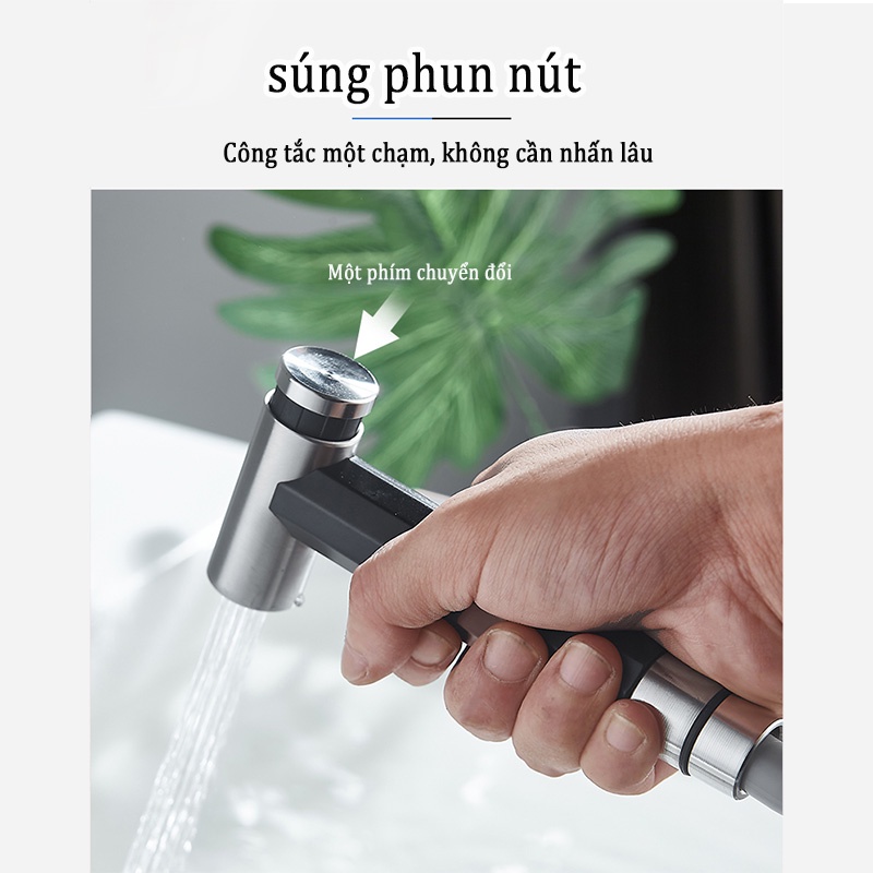 Tay cầm xịt vệ sinh GUANCHUANG Bidet 304 bằng thép không gỉ thiết kế cầm tay