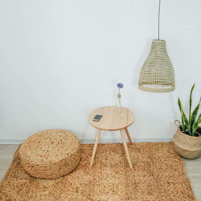 Thảm cói chữ nhật siêu rẻ đẹp- chụp hình,decor cực xinh size 80cm x 1m2