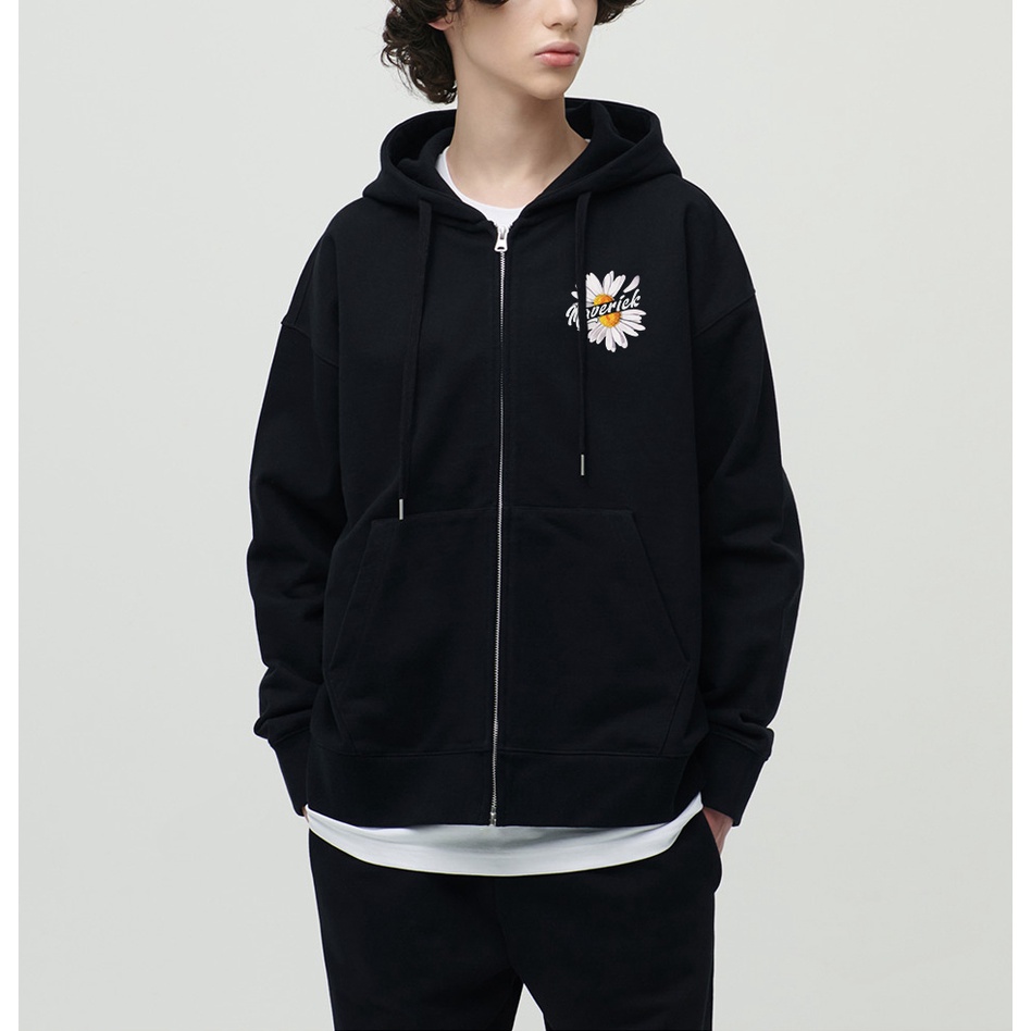 Áo khoác hoodie dây kéo zip chống nắng logo hoa cúc nhật MVR - MVR25022102