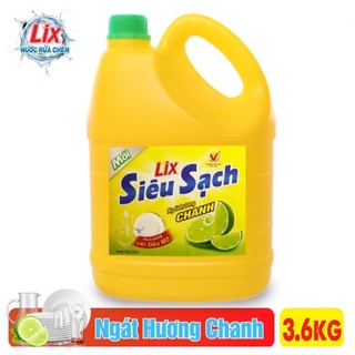 Nước Rửa Chén LIX 3.6Kg (3,53L) Siêu Sạch Hương Chanh