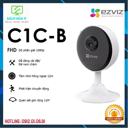 Camera IP Wifi EZVIZ C1C 1080P, C1C-B 1080P chuẩn nén H265, chính hãng, bảo hành 24 tháng