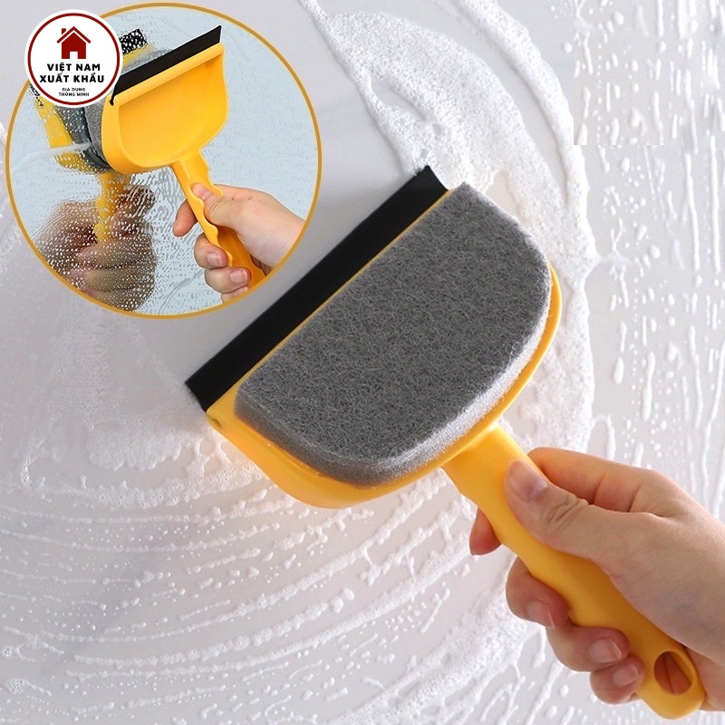 Bàn Chải Vệ Sinh Cửa Kính Hai Mặt [2 in 1] Tiện Lợi Dễ Dùng Có Tay Cầm Chống Trượt