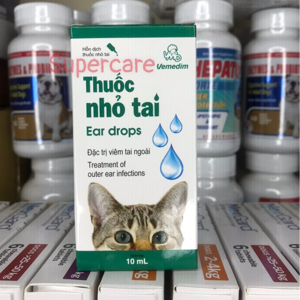 Nhỏ Tai Vemedim 10ml - Viêm Tai Ngoài Chó Mèo