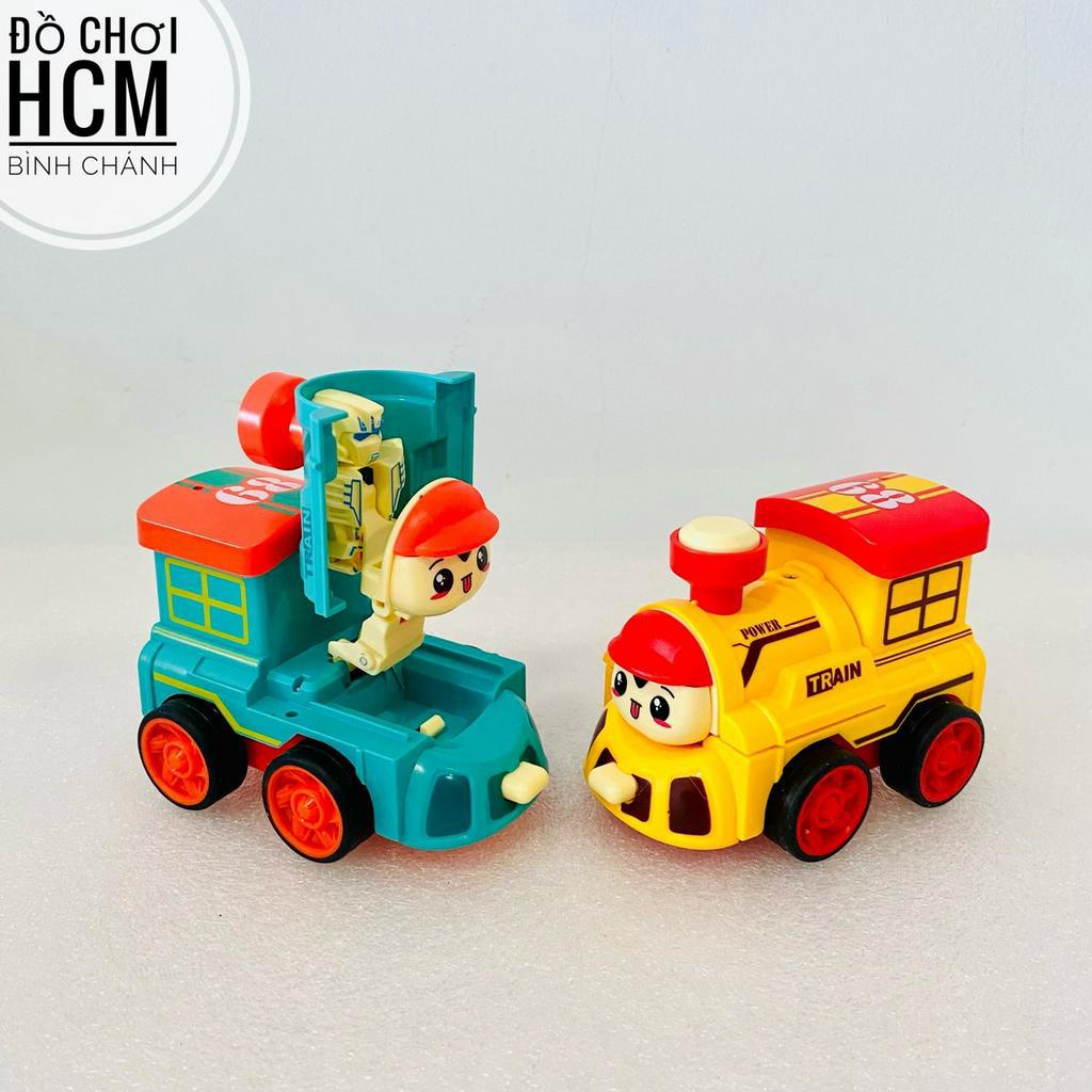 Đồ chơi trẻ em xe poli biến hình tàu lửa cho bé thích mô hình xe, tàu hỏa chạy đà, xe lửa đà đẩy poly