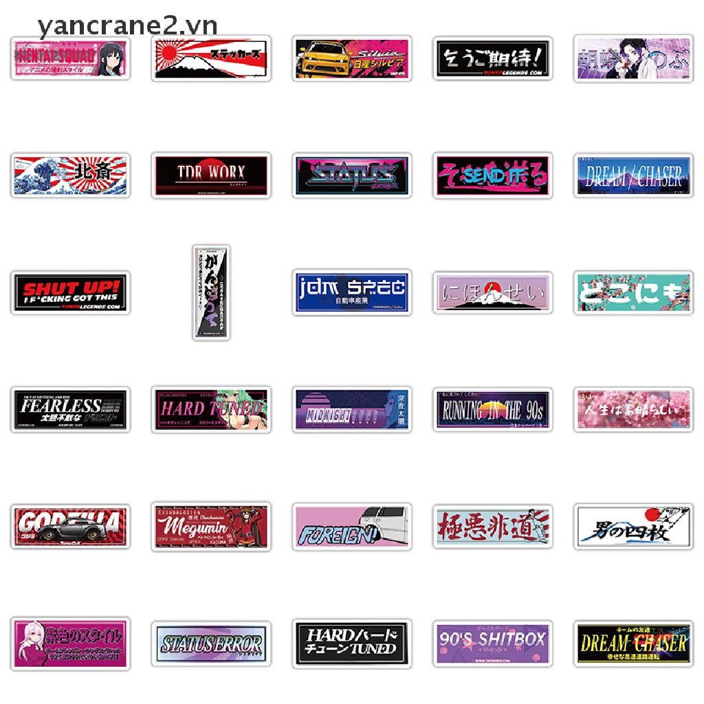 Bộ 66 Miếng Dán Trang Trí laptop Phong Cách Nhật Bản DIY JMD