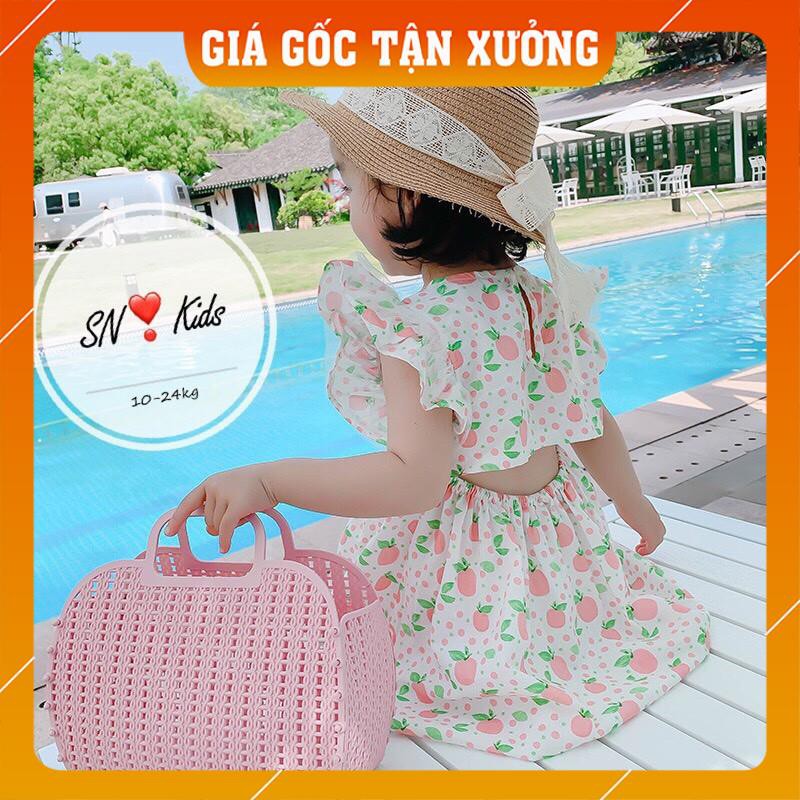 Váy Bé Gái Đẹp, Dam Be Gai Hoa Đẹp Hở Lưng Đi Biển Đi Chơi Cho Bé Gái