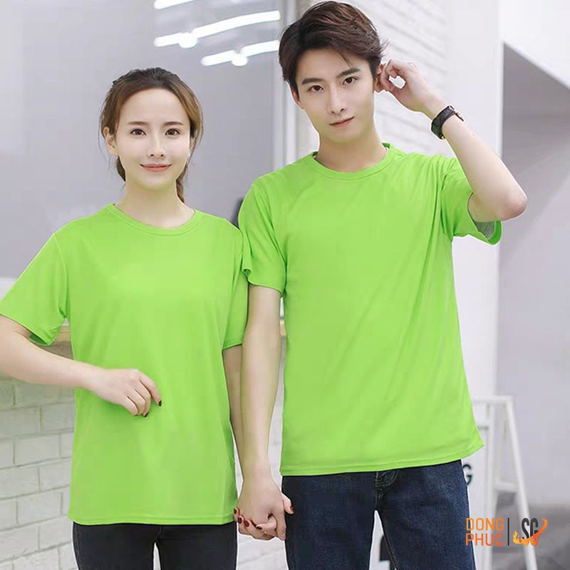 Áo thun trơn màu xanh chuối phông unisex nam nữ cổ tròn tay ngắn thun cotton 4 chiều, mềm mịn | SG