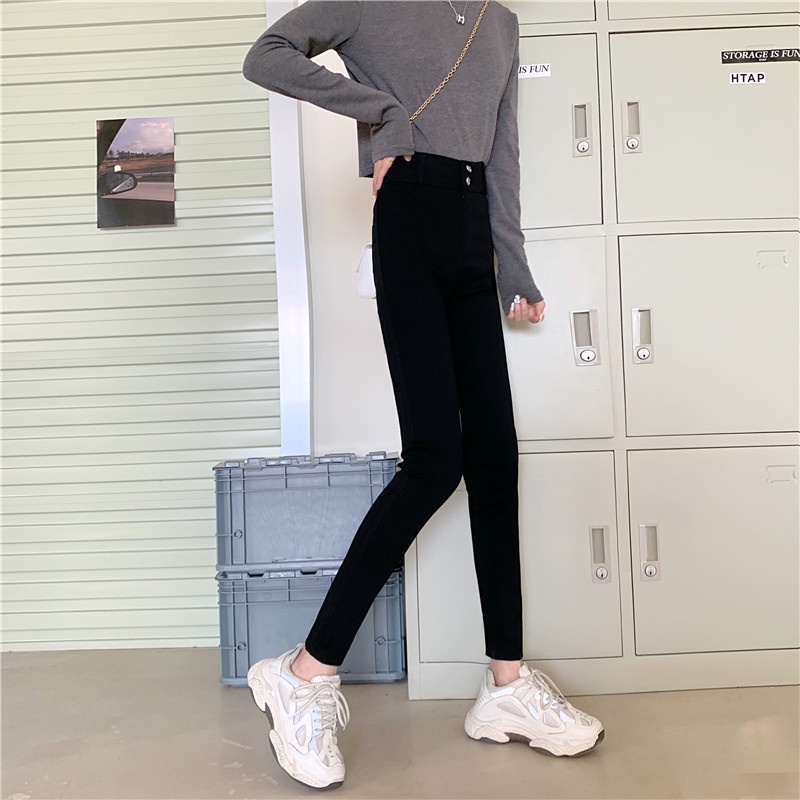 SUXI MỚI Quần dài lưng cao dáng ôm cho nữ