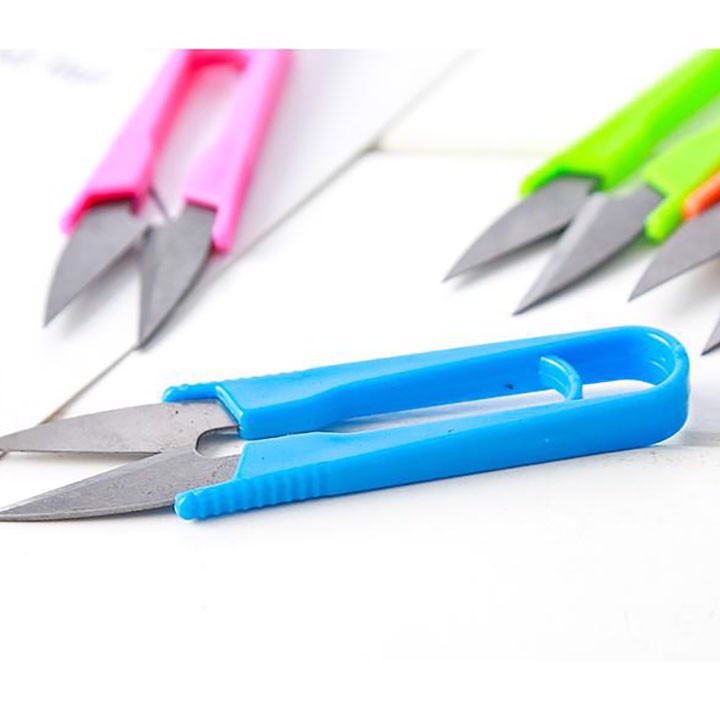 1 Chiếc Kéo Bấm Chỉ - Kéo Cắt Chỉ Cán Nhựa Chữ U Nhiều Màu Sắc