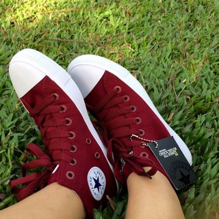 Giày allstar chuck đỏ đậm cổ cao nữ