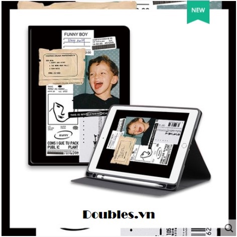 (HÀNG ORDER) Ipad Case/ Ốp Ipad sticker Funny Boy nền đen