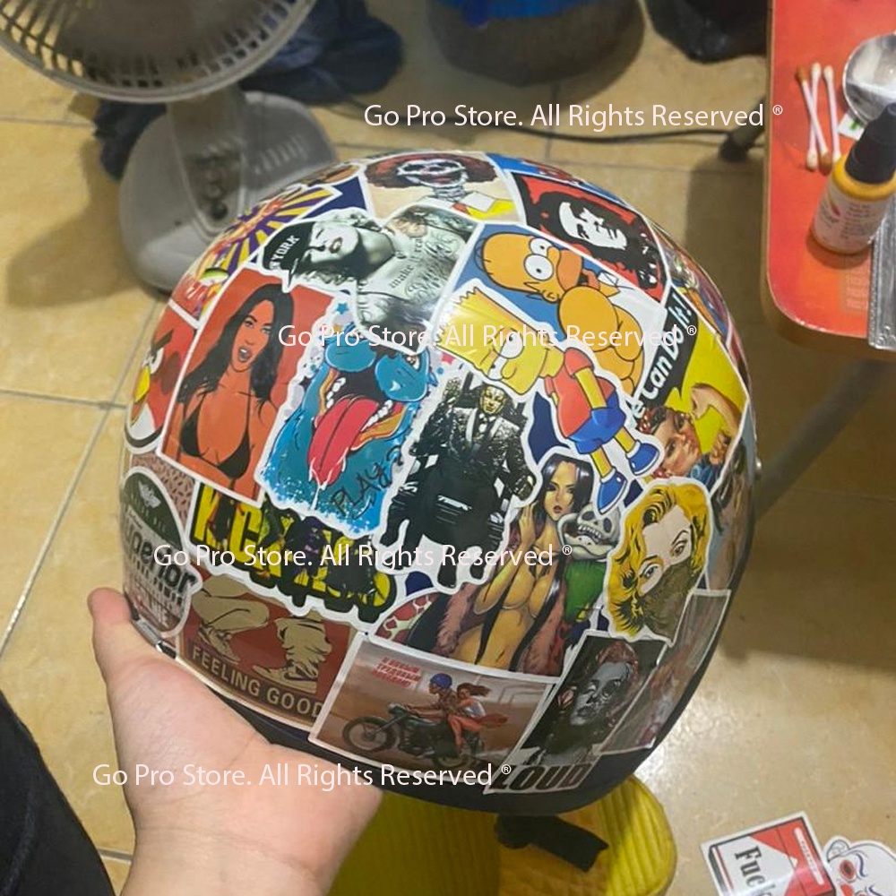 Sticker Dán Mũ Bảo Hiểm, Lapop, Ô tô, Xe Máy - HÌNH NGẪU NHIÊN
