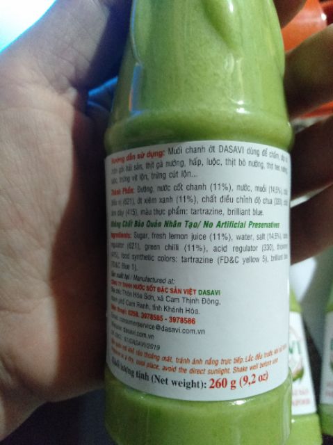 MUỐI CHANH ỚT XANH DASAVI-NƯỚC SỐT CHẤM HẢI SẢN