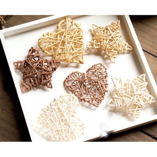 Ngôi sao mây, trái tim mây tre đan trang trí chụp ảnh noel, decor giáng sinh phụ kiện chụp ảnh sản phẩm handmade