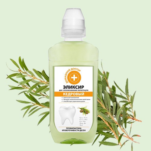 Nước Súc Miệng Giúp Chắc Khỏe Nướu Domashnij Doctor Cây Tuyết Tùng 300ml - BioTopcare Official - TN098