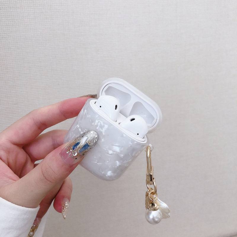 Vỏ đựng hộp sạc tai nghe SPRISE không dây họa tiết đá cẩm thạch và ngọc trai thích hợp cho Airpods 1/2/3 Pro