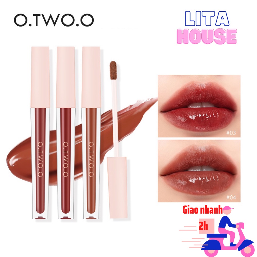 Son kem O.TWO.O dưỡng ẩm căng mọng Mirroring Lip Glaze 33g SE006