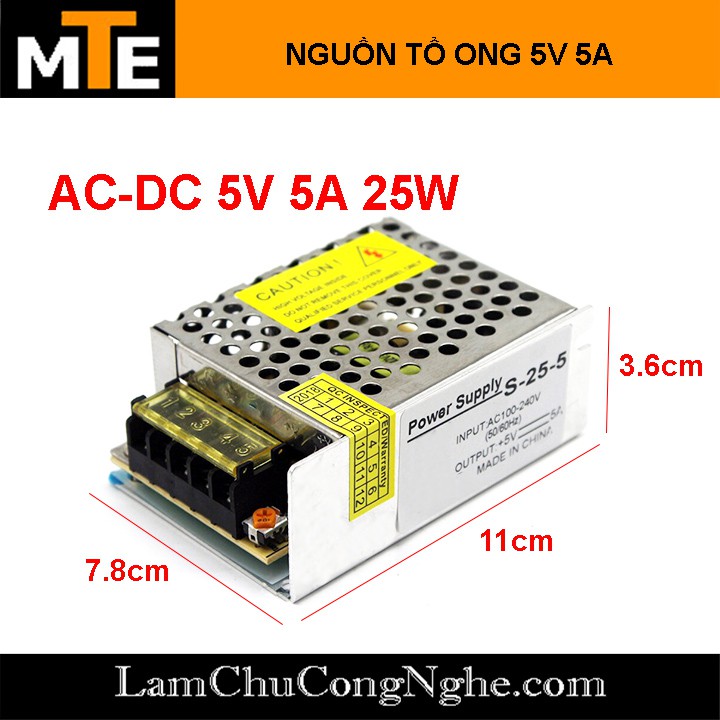 Nguồn tổ ong, nguồn led 5V 5A S-25-5