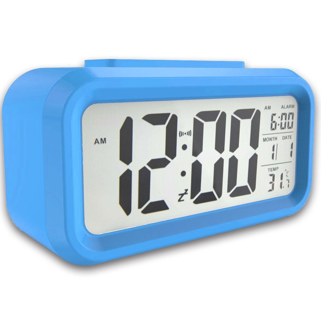 Đồng hồ báo thức điện tử có đèn LED và hiển thị nhiệt độ và độ ẩm