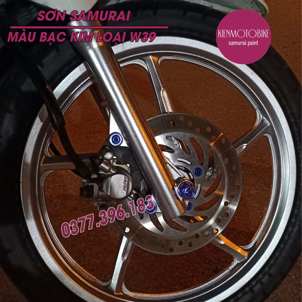 Sơn samurai bạc kim loại w39** - chai sơn xịt cao cấp dành cho sơn bánh xe hợp kim
