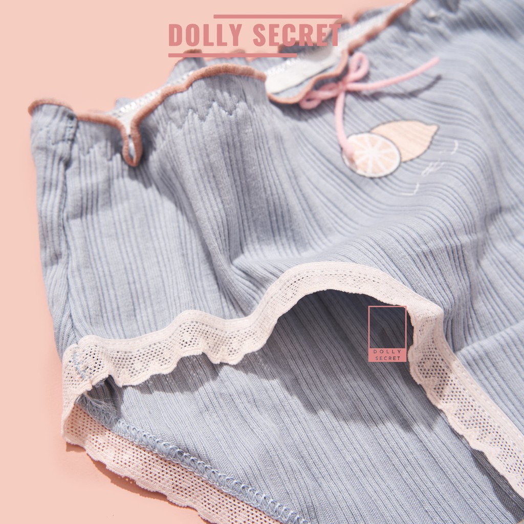 Quần lót cotton nữ DOLLY SECRET quần chip cotton cao cấp kháng khuẩn họa tiết caro kẻ xinh xắn dễ thương QL043