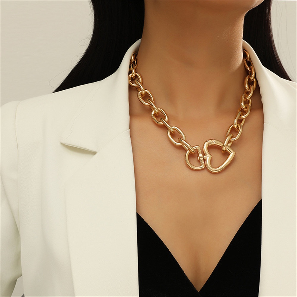 Vòng Cổ Choker Mặt Trái Tim Rỗng Phong Cách Punk Cho Nữ