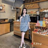 Áo sơ mi jean bò hình vịt áo bò ngắn tay dáng rộng -Minxy shop | BigBuy360 - bigbuy360.vn