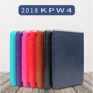 Bao Da Thông Minh cho Kindle Paperwhite 4 2018 Giả Da Tích Hợp Tay Cầm Nắm Tiện Dụng Tự Động Tắt Mở Màn Hình