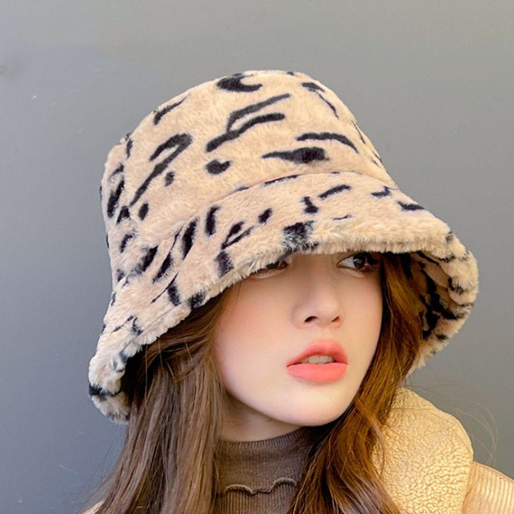 Mũ Bucket 1 Món Chất Liệu Lông Giả Mềm Mại Giữ Ấm Mùa Đông
