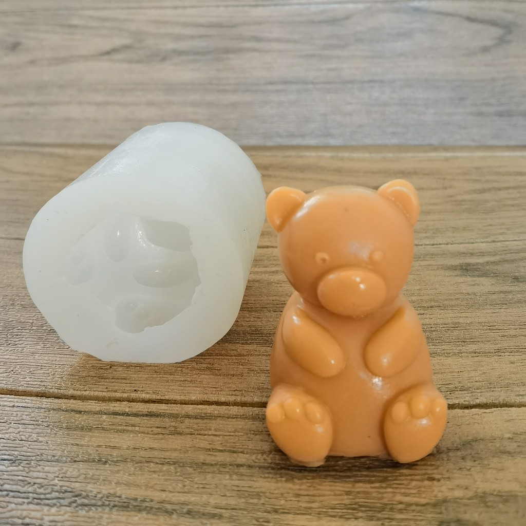 Khuôn Silicon Hình Gấu Làm Nến, Thủ Công, Handmade