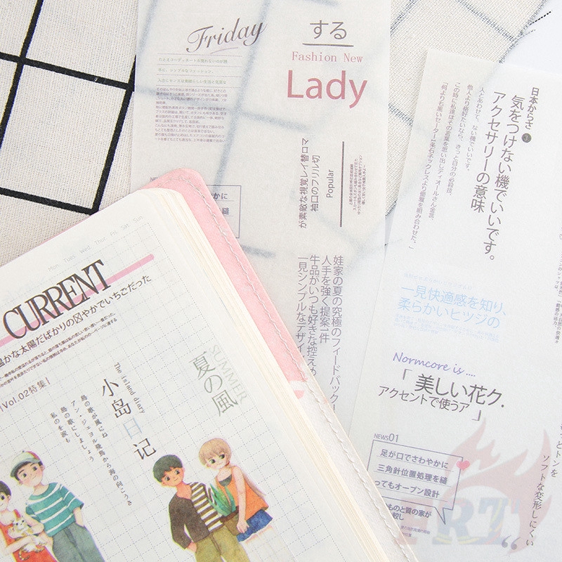 Bộ 6 tấm hình dán họa tiết chủ đề văn phòng xuất bản trang trí sổ nhật ký DIY