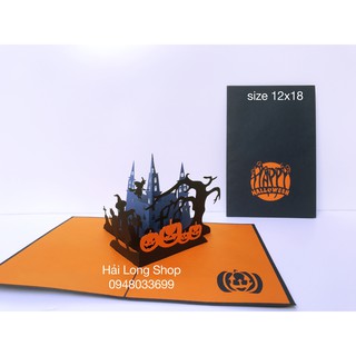 Halloween 2 - Lâu Đài -  Thiệp 3D