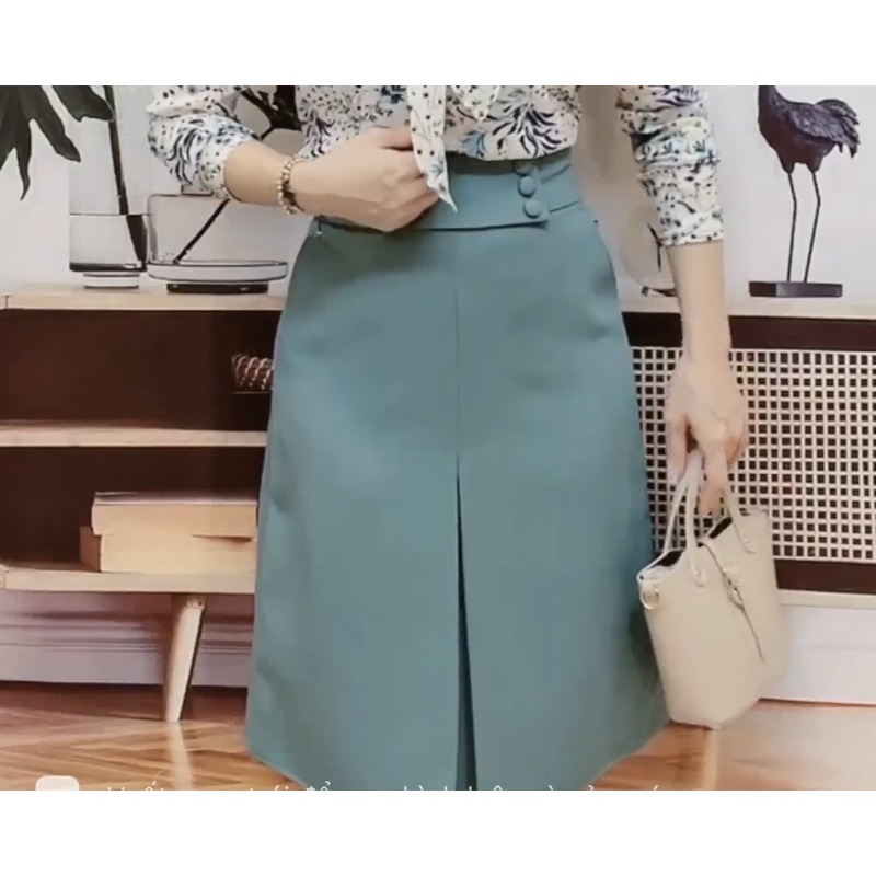 Chân váy bọc cúc G166, đầm công sở thiết kế đẹp có túi hai bên hông, đủ size dễ mang  - GEM Fashion