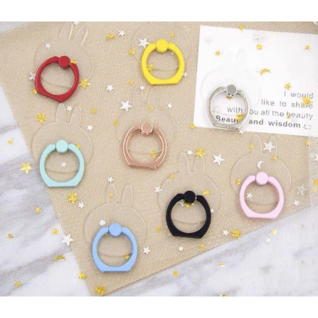 🐇 Giá đỡ điện thoại nhẫn IRING hình thỏ trong suốt đáng yêu 🐇