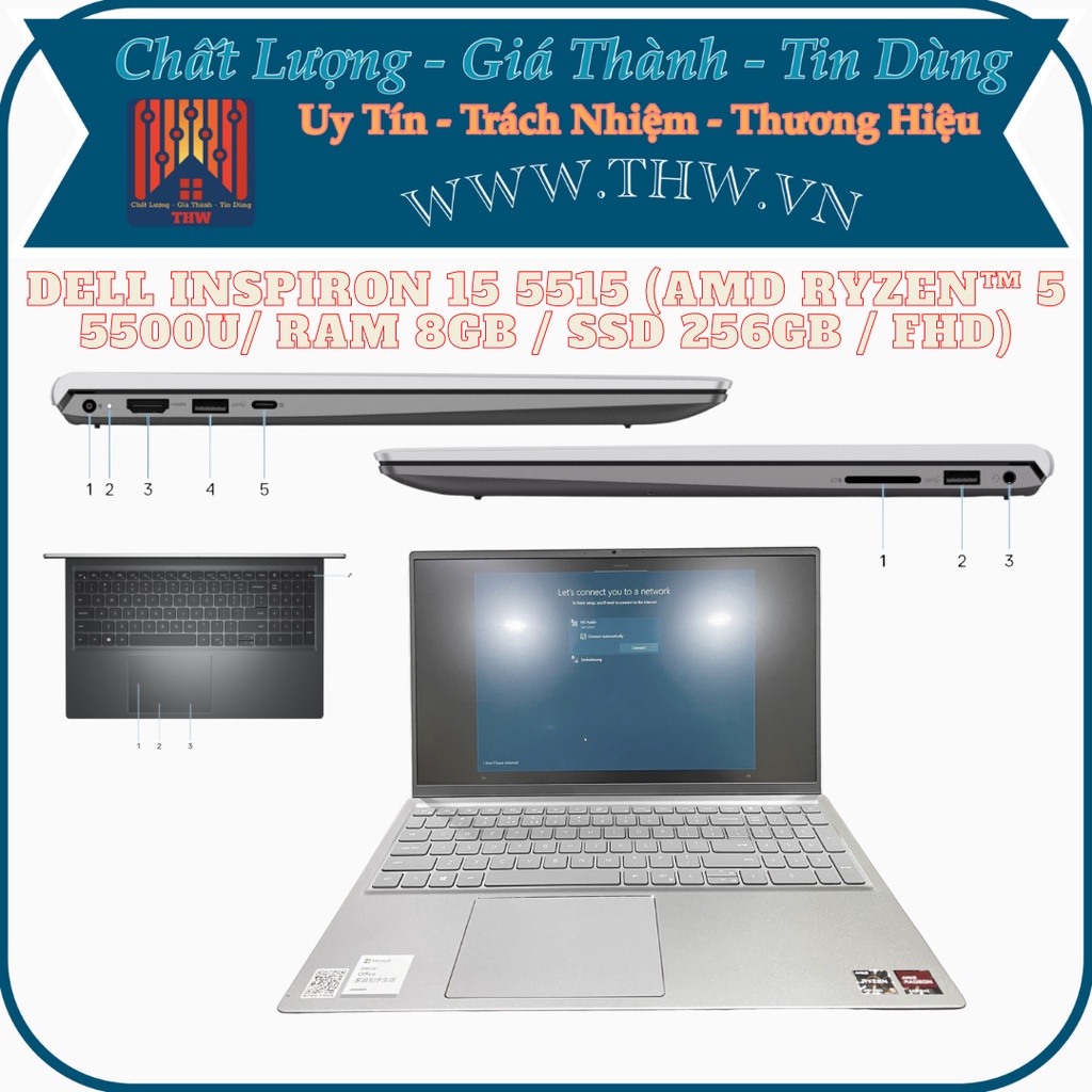 |THW| Laptop Dell Inspiron 15 5515 (AMD Ryzen™ 5 5500U/ Ram 8GB / SSD 256GB / FHD)