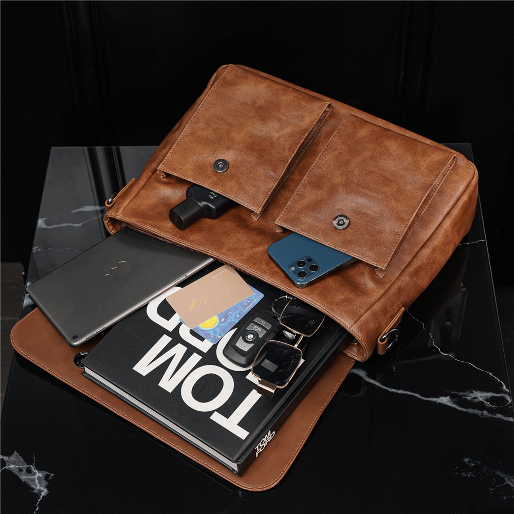 Túi đeo chéo da ngựa 100% phong cách retro Hàn Quốc cho nam
 | BigBuy360 - bigbuy360.vn