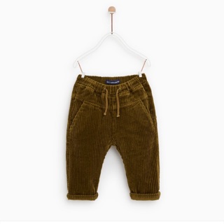 Quần nhung tăm cho bé màu nâu đất